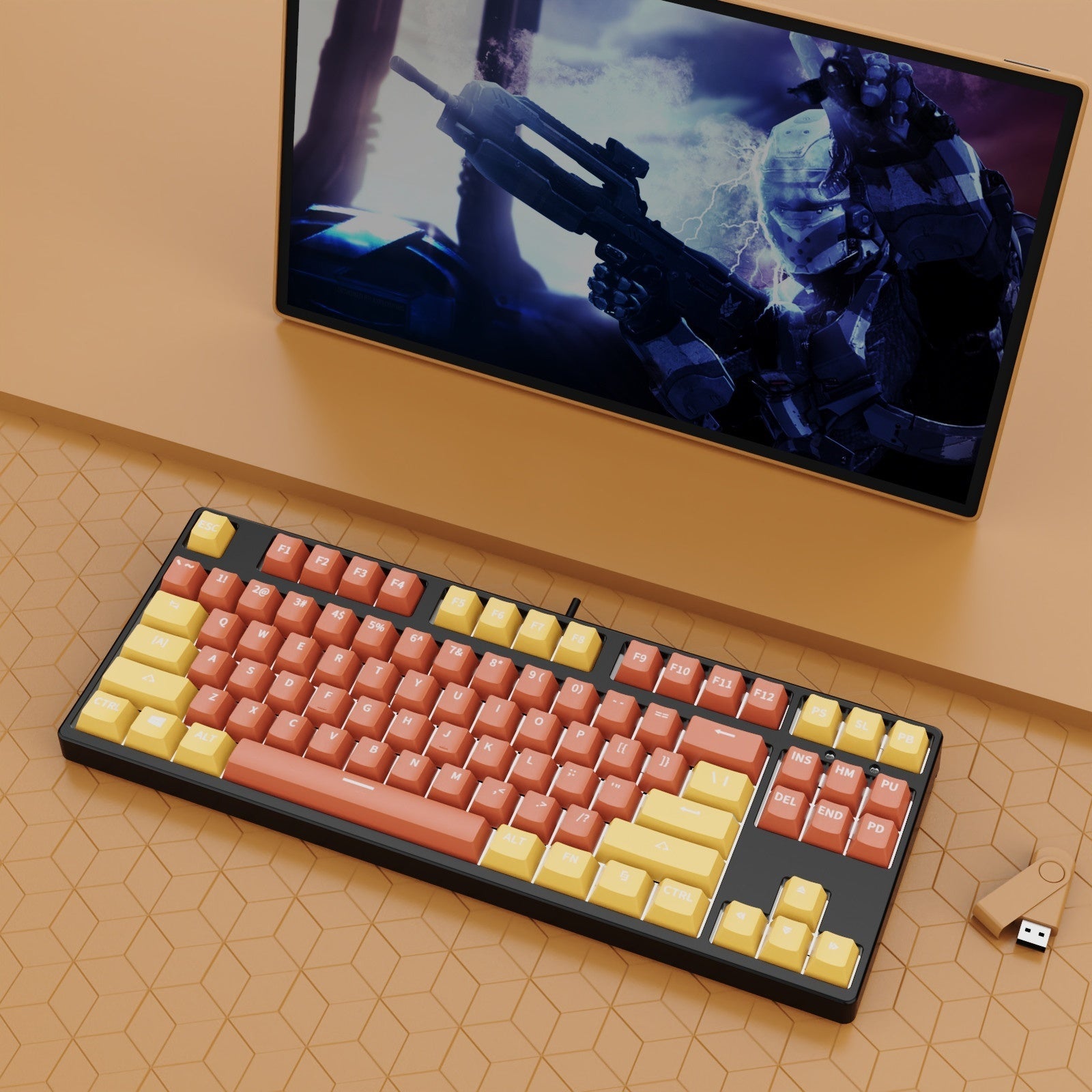 Elevate Your Gaming Experience with the 87-Key Wired Hot-Swappable Mechanical Gaming Keyboard